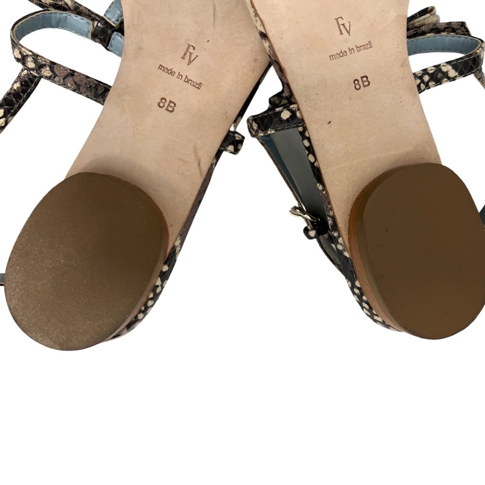 NWOB $258 Frances Valentine NewYork Lily Snake Print Leather Sandals Size 8 - Picture 5 of 7